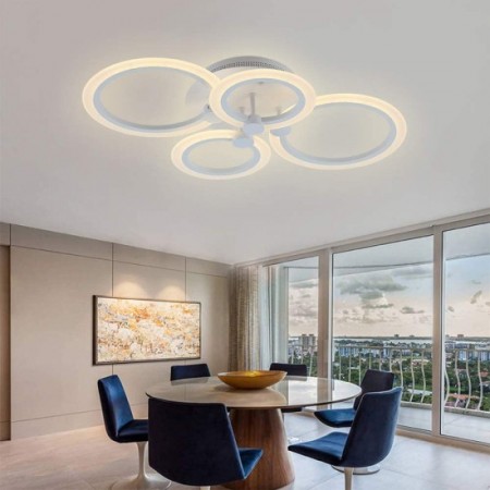 Lustra LED cercuri 56W cu 4 brate si...